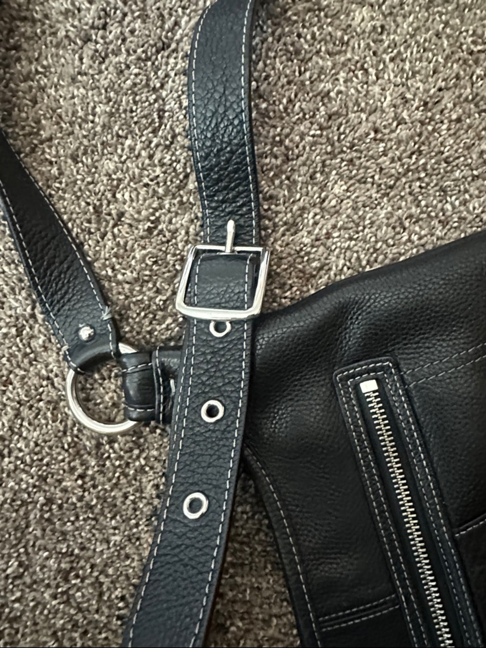 Coach Penelope Hippie Black Pebbled Leather Crossbody Bag Minimalist - Picture 11 of 11